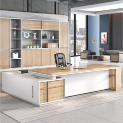 Bàn làm việc văn phòng chữ L hiện đại cao cấp, sang trọng – Bàn giám đốc gỗ có thể tùy chỉnh dùng cho nội thất văn phòng
