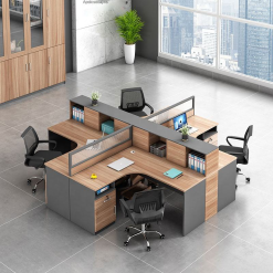 Bàn Làm Việc Mô-Đun Chữ L Hiện Đại Cho Văn Phòng – Trạm Làm Việc Máy Tính Có Vách Ngăn