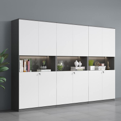 Tủ Hồ Sơ Gỗ Cao Cấp Có Khóa – Nội Thất Văn Phòng Hiện Đại Màu Trắng Sang Trọng