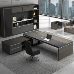 Bộ Nội Thất Văn Phòng Hiện Đại Đơn Giản Hình Chữ L – Bàn Làm Việc, Ghế và Tủ Kết Hợp, Có Thể Tùy Chỉnh