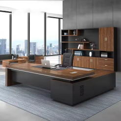 Bộ Nội Thất Văn Phòng Hiện Đại Hình Chữ L – Bàn Làm Việc và Ghế Giám Đốc Bán Chạy Nhất Bằng Gỗ