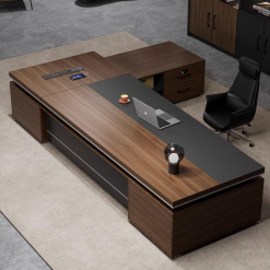 Bàn Giám Đốc Gỗ Màu Nâu Cổ Điển – Thiết Kế Hiện Đại Cho Văn Phòng