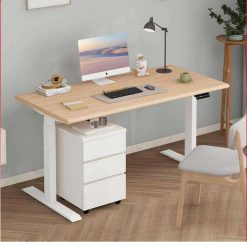 Bàn Làm Việc Đứng Điện Tử Hiện Đại Có Tủ, Điều Chỉnh Độ Cao, Nội Thất Văn Phòng