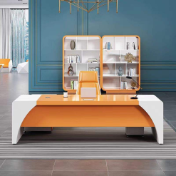 Bộ Nội Thất Văn Phòng Cao Cấp Hiện Đại – Bàn Làm Việc Sơn Bóng Kết Hợp Ghế Chủ Tịch Có Mật Khẩu, Thiết Kế Sang Trọng Và Thoải Mái (Sao chép)