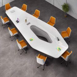 Bàn Họp Màu Trắng Tùy Chỉnh Và Ghế Văn Phòng, Thiết Kế Hiện Đại, Có Thể Phối Hợp Với Bất Kỳ Màu Sắc Nào