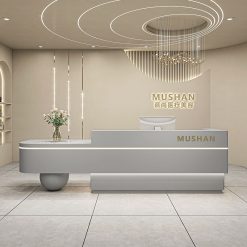 Quầy Lễ Tân Màu Trắng Hiện Đại Cho Salon Làm Đẹp, Bền Chắc, Có Đèn Led Điều Chỉnh, Đa Dụng Cho Văn Phòng, Quầy Bar, Sảnh
