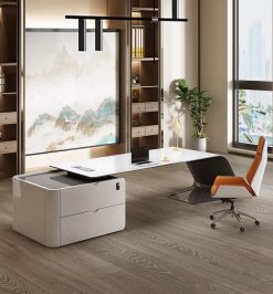 Bàn Giám Đốc Hiện Đại Cao Cấp — Thiết Kế Bóng Loáng, Bàn Máy Tính Cho Chủ Tịch