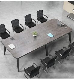 Nội Thất Văn Phòng Hiện Đại Tùy Chỉnh – Bàn Gỗ Hình Chữ Nhật Đơn Giản Dùng Làm Bàn Họp Cho Khách Sạn Và Trường Học