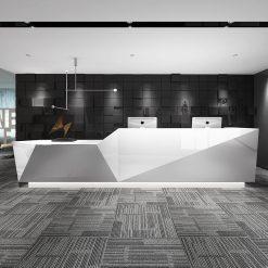 Quầy Lễ Tân Màu Trắng Thiết Kế Đơn Giản – Hiện Đại Cho Văn Phòng, Khách Sạn, Salon Tóc, Nail Và Spa