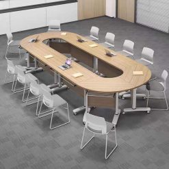 Bàn Đào Tạo Gấp Gọn Phong Cách Tối Giản Hiện Đại – Nội Thất Văn Phòng Bằng Gỗ – Phù Hợp Cho Phòng Họp Hành Chính, Khách Sạn, Trường Học, Hội Trường