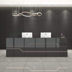 Quầy Lễ Tân Văn Phòng Hiện Đại, Sang Trọng Bằng Gỗ – Có Ngăn Kéo Và Không Gian Lưu Trữ, Phù Hợp Cho Khách Sạn, Bệnh Viện, Trường Học