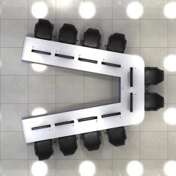 Bàn Hội Nghị Văn Phòng Cỡ Lớn Công Nghệ Cao Hiện Đại – Bàn Chữ U Trung Tâm Điều Khiển Nội Thất Văn Phòng