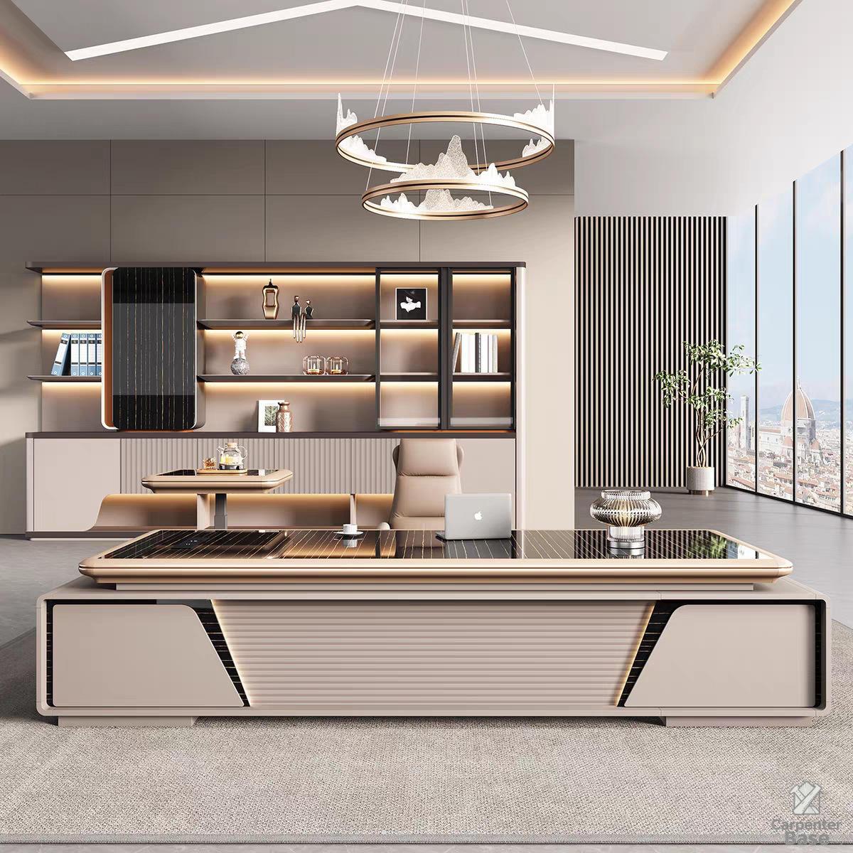 Bộ Nội Thất Văn Phòng Cao Cấp với Bàn Làm Việc Nâng Hạ Chiều Cao & Bộ Bàn Giám Đốc – Phù Hợp Cho Văn Phòng Hành Chính