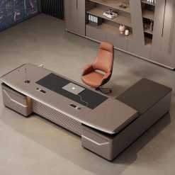 Bàn Giám Đốc Cao Cấp Hiện Đại Tích Hợp Ổ Cắm Đa Năng – Kèm Tủ Phụ Lưu Trữ