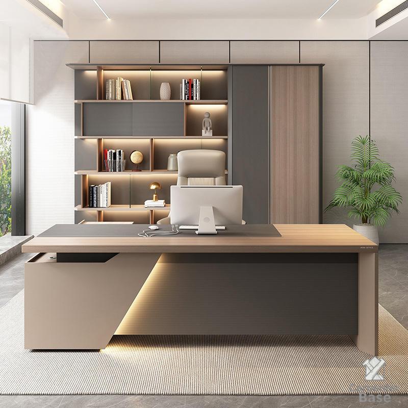 Bàn Làm Việc Văn Phòng Cao Cấp – Bàn Giám Đốc Dạng Chữ L Sang Trọng, Tích Hợp Đèn LED – Bàn Làm Việc Cao Cấp Cho Lãnh Đạo